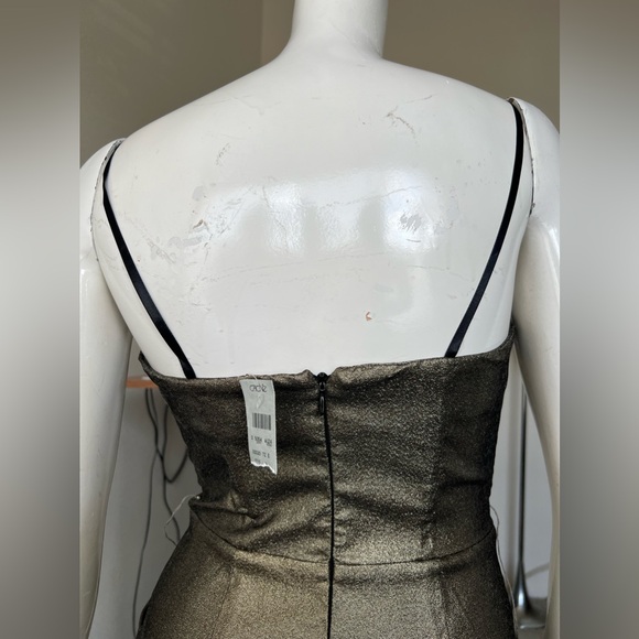 Cache 2 Metallic Gold Midi Vintage Dress- MADE IN THE US- it has POCKETS! - Picture 8 of 14